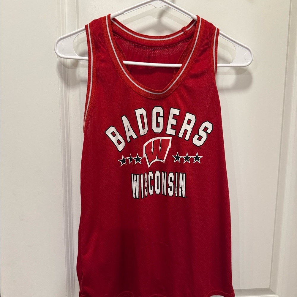 Wisconsin Badgers Red Team Jersey Tank Top